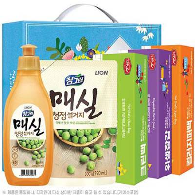 참그린매실300용기 300리필 크린백 위생장갑 컬러지퍼백 5종세트