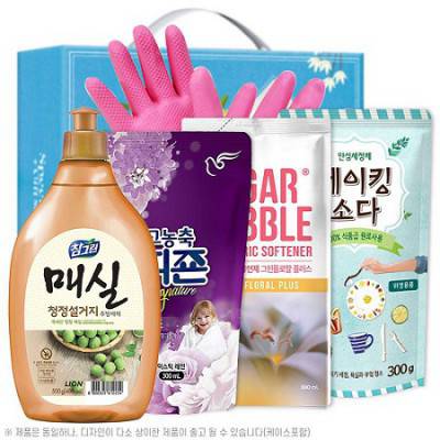 참그린 매실500용기 피죤 슈가버블섬유유연제 베이킹소다 고무장갑 5종 선물세트