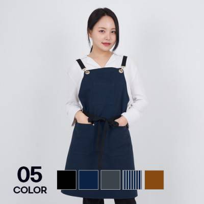 남자 여자 고급 면 100 스탠핏 X형 앞치마