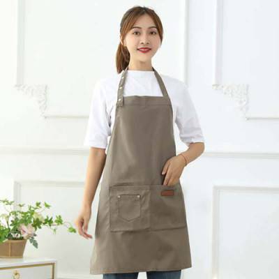 트리공방 심플 모던 캔버스 앞치마 / 생활방수 카페앞치마 (브라운)