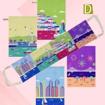 다올 인견때타올 사각4P+등샤워타올1P 세트