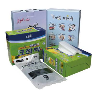 크린랲 분리수거 크린백20L 100매 1개 + 니트릴장갑10매 세트(케이스 이미지 변경)