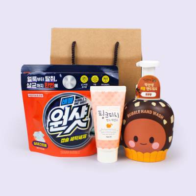 슈가버블 버블원샷 캡슐세제 브래드이발소 핸드워시 3종세트
