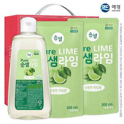 애경 순샘라임500용기1p 순샘300리필2P 3종세트
