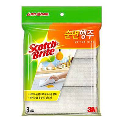 3M 스카치브라이트 베이직 순면행주(3입)