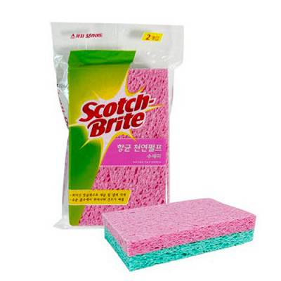 3M 스카치브라이트 천연펄프 셀룰로오스 수세미(2입)