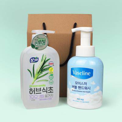 프리미엄 친환경 주방세제 허브식초 470g 바세린 버블 핸드워시 500ml 2종세트