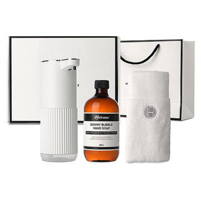 웰세스 WG-102BT 버블 손세정제 자동 디스펜서 1개 + 버블 핸드워시 리필 1개 (500ml) + 핸드타올 1개