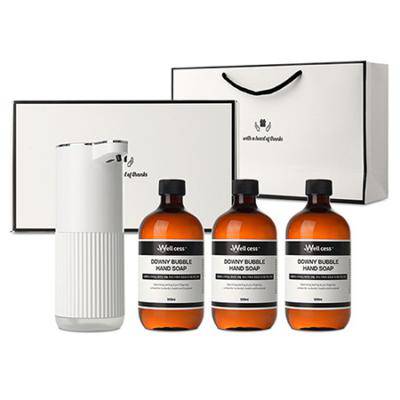 웰세스 WG-103B 버블 손세정제 자동 디스펜서 1개 + 버블 핸드워시 리필 3개 (500ml)