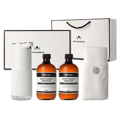 웰세스 WG-103BT 버블 손세정제 자동 디스펜서 1개 + 버블 핸드워시 리필 2개 (500ml) + 핸드타올 1개