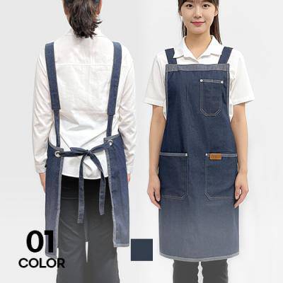 남자 여자 주방 디자인 청 데님 X형 앞치마