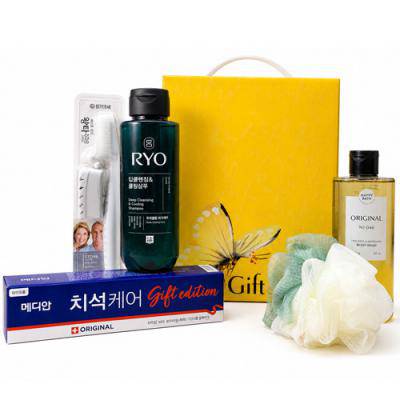 여행용 실속세트(치약.왕타칫솔.샴푸.바디워시.샤워볼)홍보.판촉.선물.답례