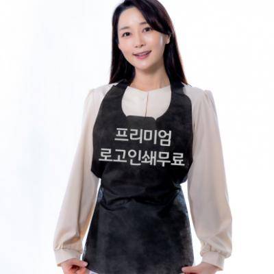 일회용앞치마 프리미엄 끈 블랙 인쇄무료