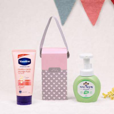 아이깨끗해 핸드워시 + 바세린핸드크림60ml (하트케이스 + 스티커포함)